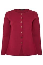 LIMITED COLLECTION Curve Red Long Sleeve Compact Knitted Top