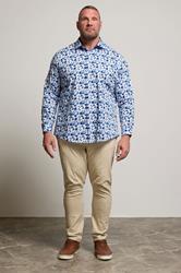 BadRhino Tailoring Big & Tall Light Blue Geometric Long Sleeve Shirt | BadRhino 1