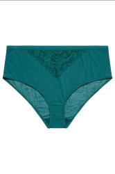 YOURS Plus Size Green Lace Detail Full Briefs | Yours Clothing 5