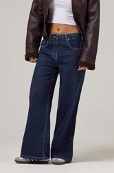 PixieGirl Petite Women's Dark Blue Wide Leg Jeans | PixieGirl 1