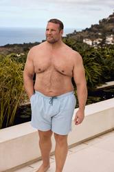 BadRhino Big & Tall Blue Stripe Seersucker Swim Shorts | BadRhino 1