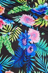 YOURS Plus Size Black Tropical Print Premium Underwired Tankini Top | Yours Clothing 8