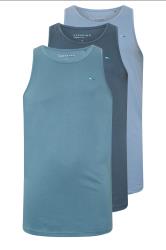 BadRhino Big & Tall 3 PACK Blue Plain Vest Tops