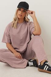 YOURS Plus Size Pink Acid Wash Wide Leg Joggers | Yours Clothing 1