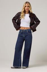 PixieGirl Petite Women's Dark Blue Wide Leg Jeans | PixieGirl 3