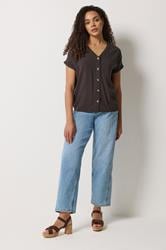 M&Co Brown Button Front Blouse | M&Co 4