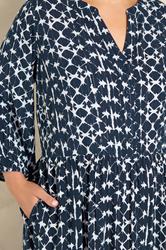 EVANS Plus Size Navy Blue Tie Dye Tiered Dress | Evans 4