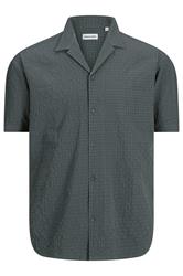 JACK & JONES Big & Tall Green Textured Resort Shirt | BadRhino 2