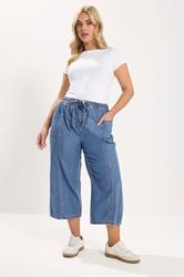 YOURS Plus Size Bleached Blue Cropped Jeans | Yours Clothing 1