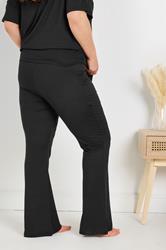 YOURS Plus Size Black Flare Pyjama Bottoms | Yours Clothing 2
