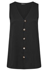 YOURS Curve Black Textured Waistcoat