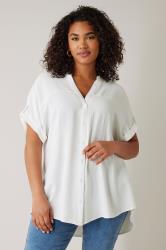 EVANS Plus Size White Short Sleeve Blouse | Evans  3