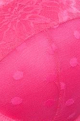 YOURS Plus Size Hot Pink Dot Print Lace Padded Bra | Yours Clothing 7