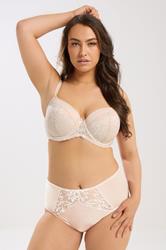 YOURS Plus Size Pink Floral Lace Front Full Briefs | Yours Clothing 1