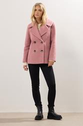 M&Co Petite Pink Double Breasted Boucle Jacket | M&Co 1