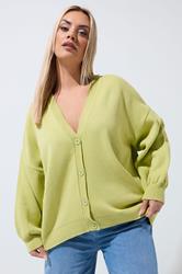 LIMITED COLLECTION Plus Size Green Balloon Sleeve Cardigan | Your Clothing 3