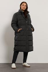 EVANS Curve Black Maxi Puffer Coat | Evans 5