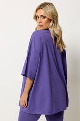 YOURS Plus Size Purple Boxy T-Shirt | Yours Clothing 2