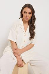 YOURS Plus Size Ivory White Textured Shirt | Yours Clothing 2