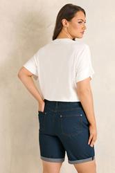 EVANS Plus Size Curve Fit Indigo Blue Denim Shorts | Evans 2
