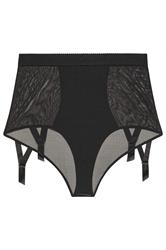 PLAYFUL PROMISES Black Candace Mesh Suspender Brief | Yours Clothing 9