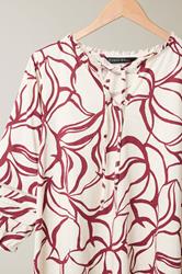 EVANS Plus Size Natural Brown Abstract Floral Cotton Top | Evans 7