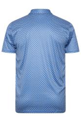 BadRhino Golf Big & Tall Blue Geometric Print Polo Shirt | BadRhino 4