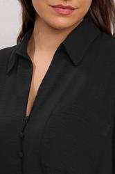EVANS Plus Size Black Dipped Hem Oversized Shirt | Evans 4