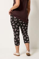 YOURSET 2 PACK Plus Size Black Butterfly Print Cropped Leggings | Yours Clothing 6