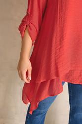 EVANS Plus Size Orange Double Layer Blouse | Evans 5