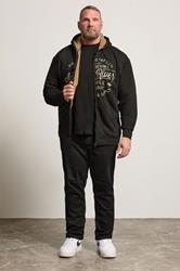 KAM Big & Tall Black 'South River' Fleece Lined Hoodie | BadRhino 1