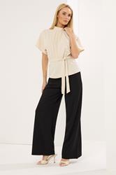 STAR Black Seam Detail Wide Leg Trousers | StarByJM 3