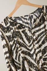 EVANS Plus Size Black & Gold Metallic Zebra Print Blouse | Evans 6
