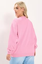 YOURS Plus Size Pink 'Ibiza' Slogan Sweatshirt | Yours Clothing 2