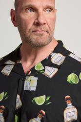 BadRhino Big & Tall Black Tequila Print Revere Shirt | BadRhino 4