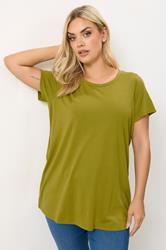YOURS Plus Size Chartreuse Green Core T-Shirt | Yours Clothing 3