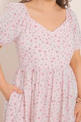 YOURS Plus Size Pink Ditsy Print Maxi Dress | Yours Clothing 5