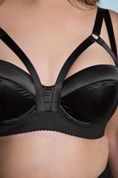 PLAYFUL PROMISES Black Candace Balcony Underwired Bra | Yours Clothing 5