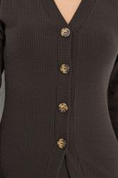LTS Tall Women's Chocolate Brown Ribbed Cardigan | Long Tall Sally 4