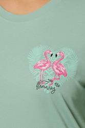 YOURS Plus Size Green Flamingo Pyjama Set | Yours Clothing 4