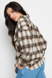 PixieGirl Petite Women's Beige Brown Check Shirt | PixieGirl 3