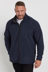 BadRhino Big & Tall Navy Blue Textured Zip Through Fleece | BadRhino 3