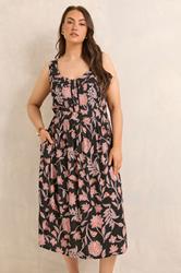 EVANS Plus Size Rust Brown Print Sundress | Evans 1