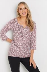 LTS Tall 2 PACK Blush Pink & Blue Cotton Henley Tops | Long Tall Sally 2