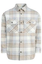 JACK & JONES Big & Tall White & Brown Check Overshirt | BadRhino 2