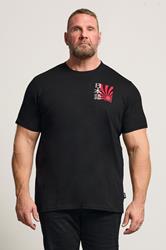 BadRhino Big & Tall Black Japanese Sun Graphic T-Shirt | BadRhino 3