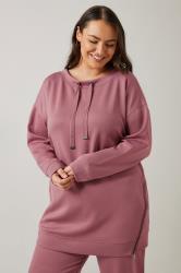 EVANS Plus Size Pink Luxe Zip Detail Sweatshirt | Evans  3