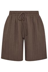 YOURS Plus Size Chocolate Brown Textured Shorts | Yours Clothing 5