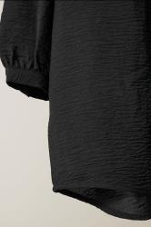 EVANS Plus Size Black Notch Neck Long Sleeve Blouse | Evans 7