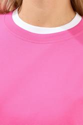 YOURS Plus Size Pink 2-In-1 Crew Neck Sweatshirt | Yours Clothing 4